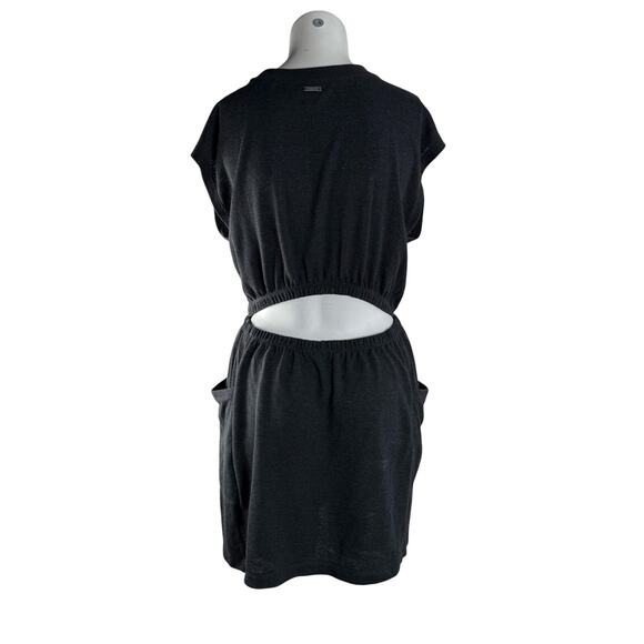 prAna Dress Women’s Medium Gray Open Back Short Short Sleeve - Picture 3 of 8